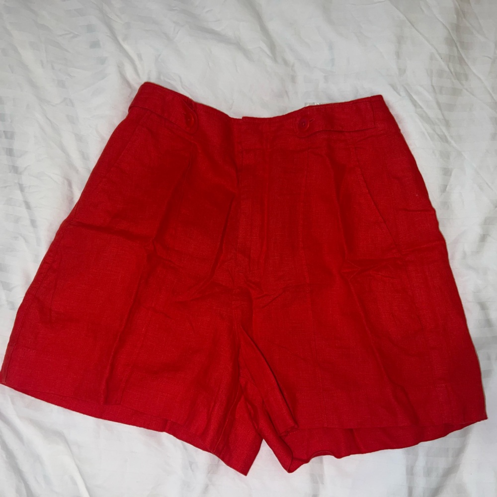 Madewell Clean Button Tab Linen Shorts - Picture 2 of 5